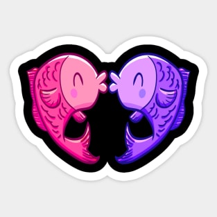 Cute Fish Kissing Heart Aquarium Aquarist Sticker